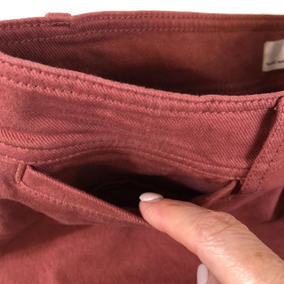 Loft Rust Coral High Waist Cotton Denim Shorts Size 4 NWT - Picture 3 of 11